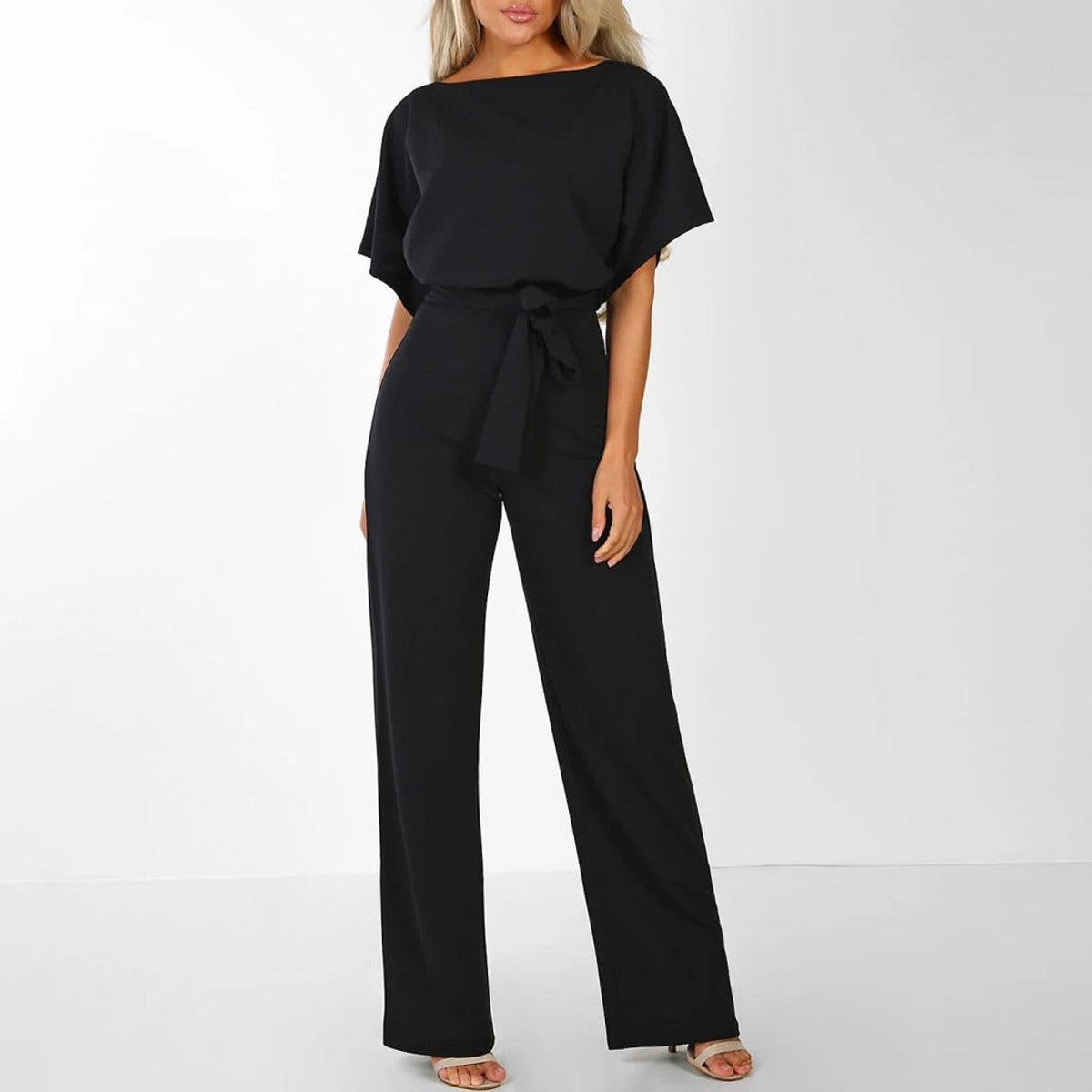 Chic Dark Blue Jumpsuit Women Elegant Comfort Fit for Parties 3