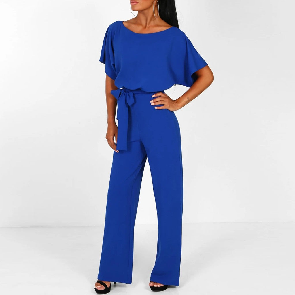 Chic Dark Blue Jumpsuit Women Elegant Comfort Fit for Parties 4