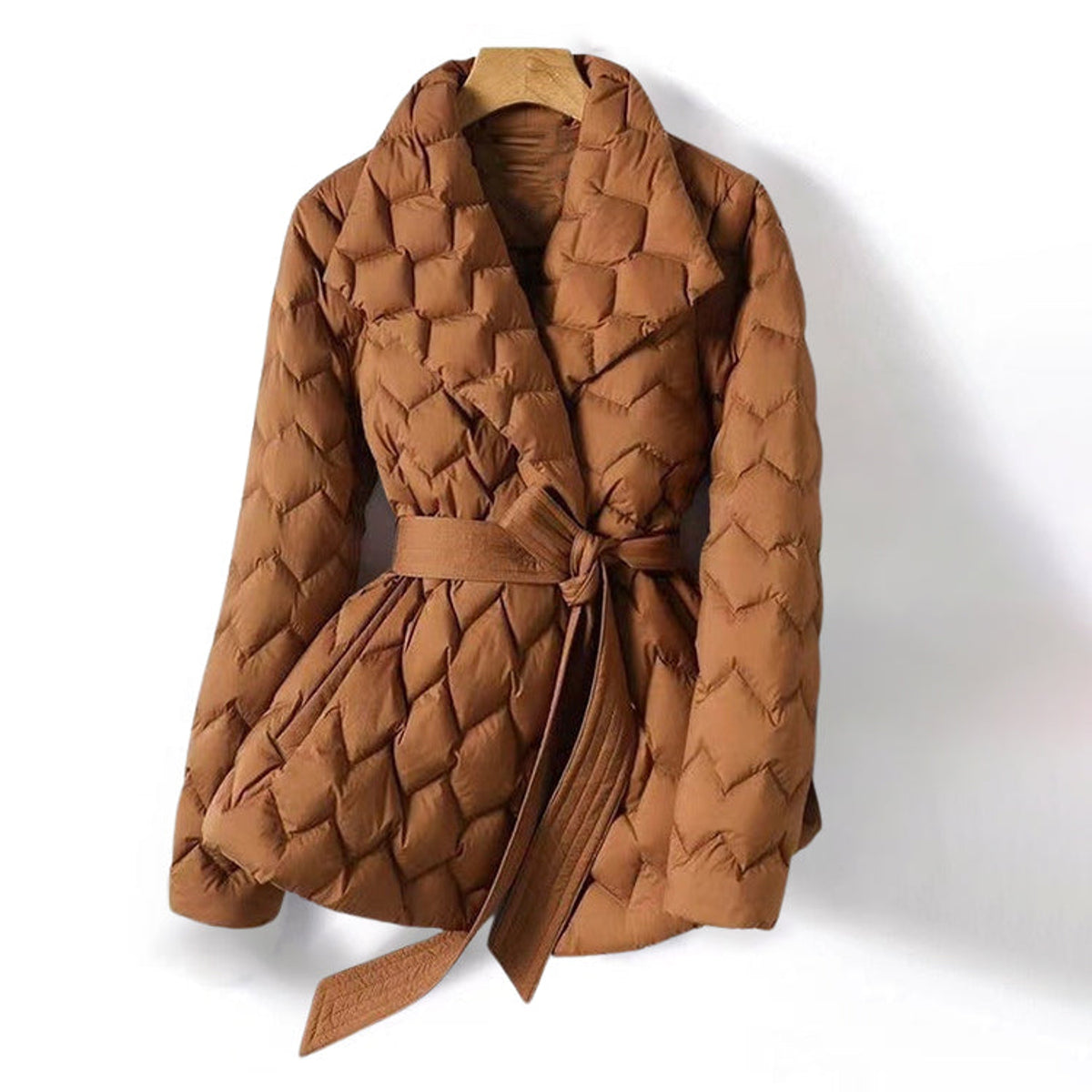 Chic Down Jacket Women Tailored Waist Elegant Design Winter Coat 0