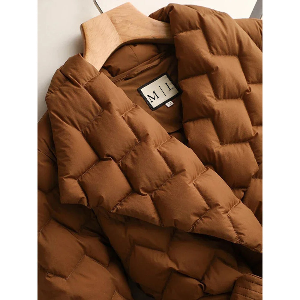 Chic Down Jacket Women Tailored Waist Elegant Design Winter Coat 3