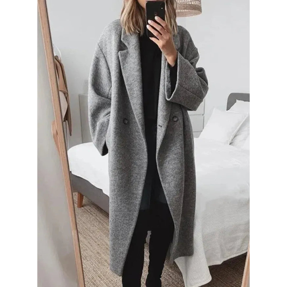 Chic Relaxed Fit Long Coat Women Oversized Elegance Winter Essential 0