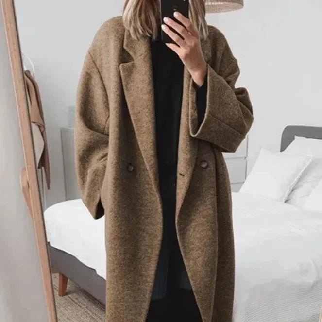 Chic Relaxed Fit Long Coat Women Oversized Elegance Winter Essential 2