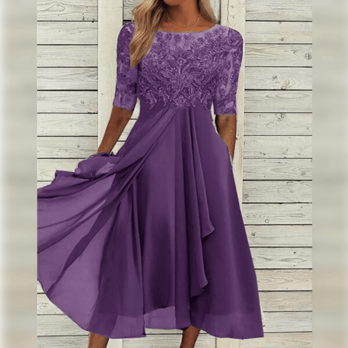 Chiffon Dress Women Elegant Comfortable Design for Summer Cocktail Events 1