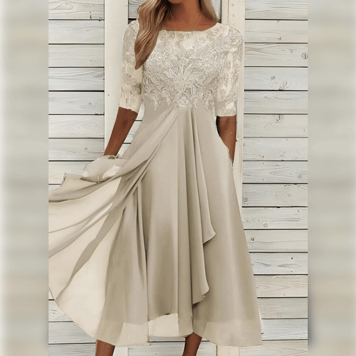 Chiffon Dress Women Elegant Comfortable Design for Summer Cocktail Events 7