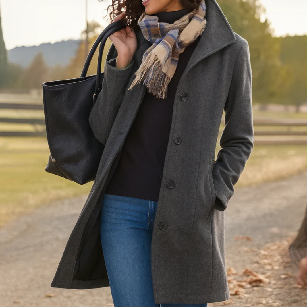 Classic Coat Women Timeless Elegance Straight Fit for Fall 3