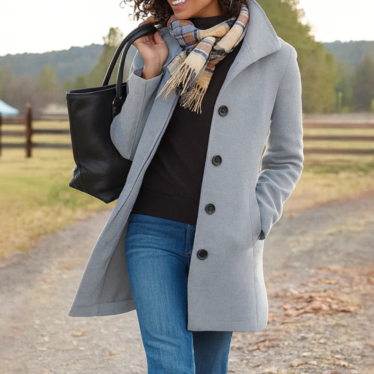 Classic Coat Women Timeless Elegance Straight Fit for Fall 5