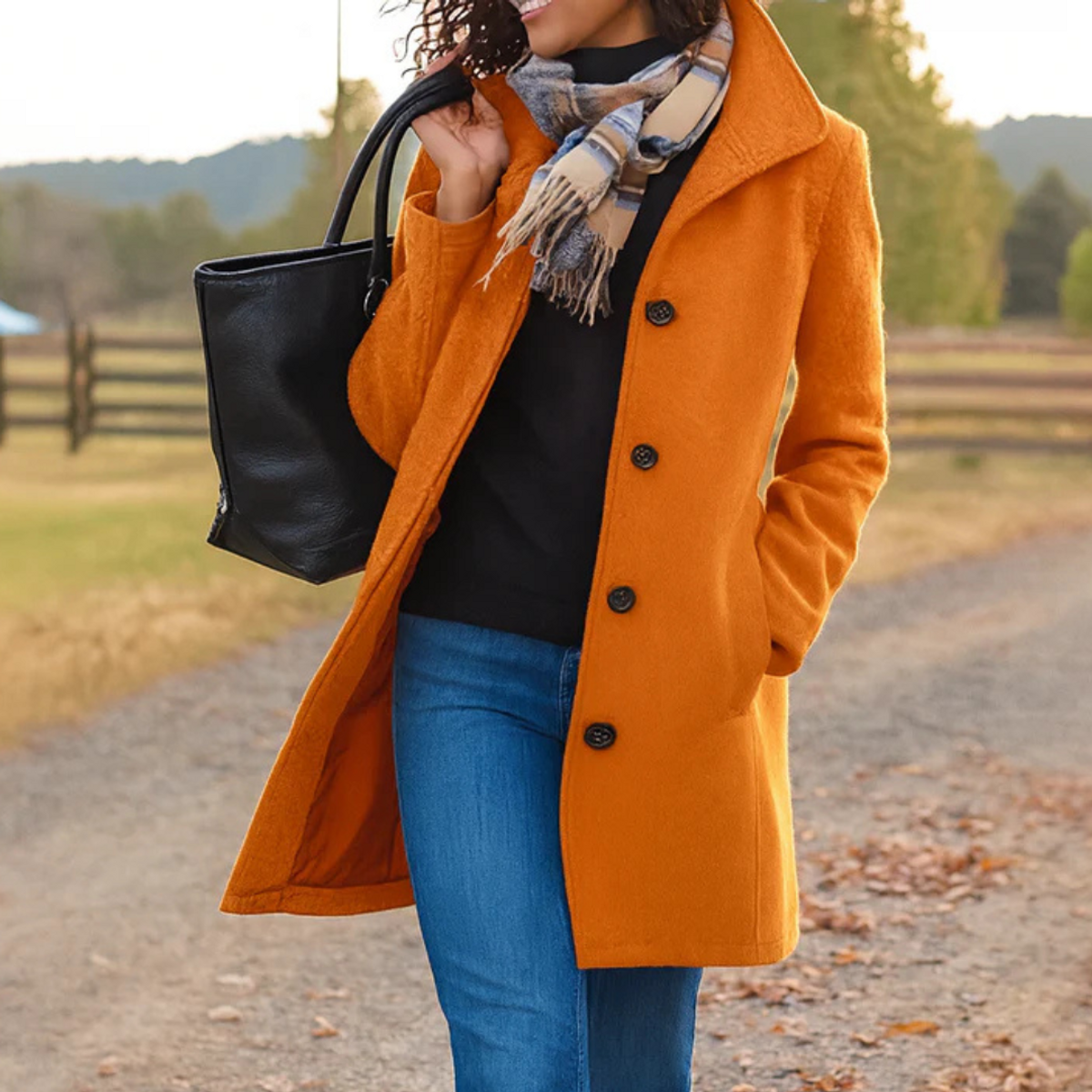 Classic Coat Women Timeless Elegance Straight Fit for Fall 6