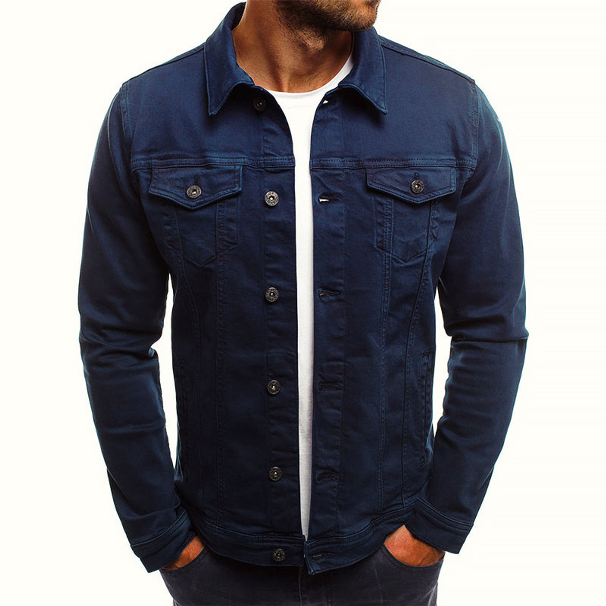 Classic Denim Jacket Women Slim Fit Versatile Colors Modern Style 0