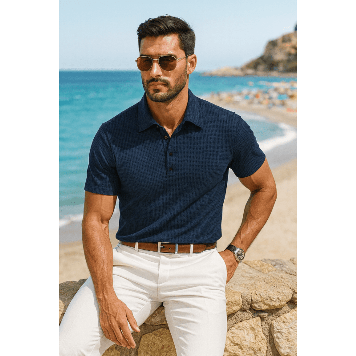 Classic Fit Lightweight Polo Shirt for Men - Breathable Golf Polos 6