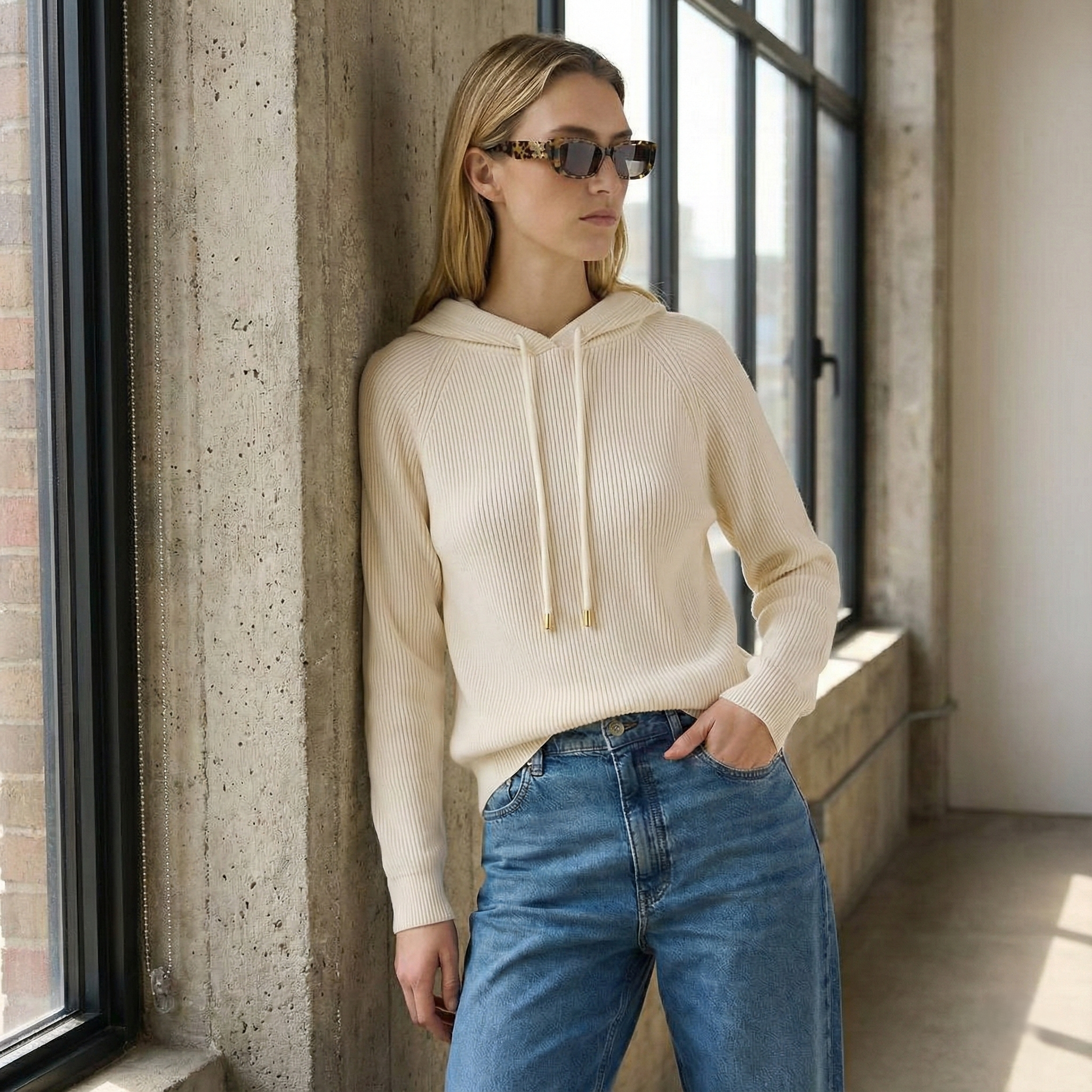 Classic Women's Hoodie Cashmere Blend Relaxed Fit Stylish Sweatshirt 4