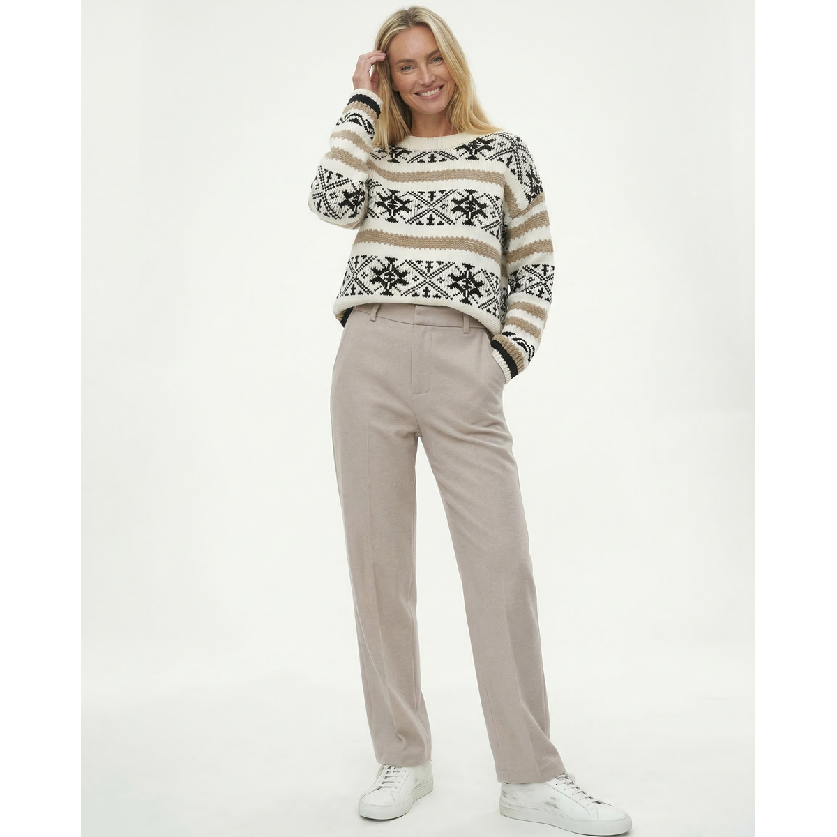 Classic Wool Trousers Women High Waist Straight Leg Elegant Chic 5