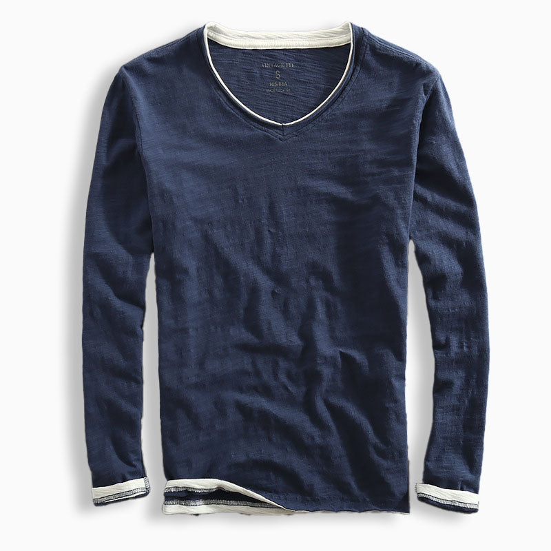 Cotton Long Sleeve Shirt Men's Japanese-Inspired Design Lightweight Casual 0