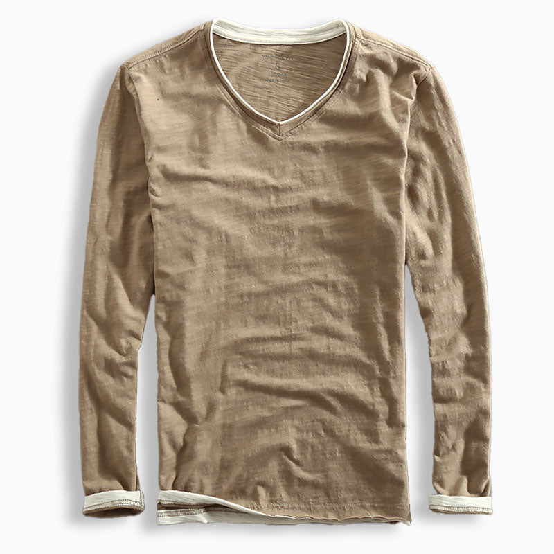 Cotton Long Sleeve Shirt Men's Japanese-Inspired Design Lightweight Casual 1