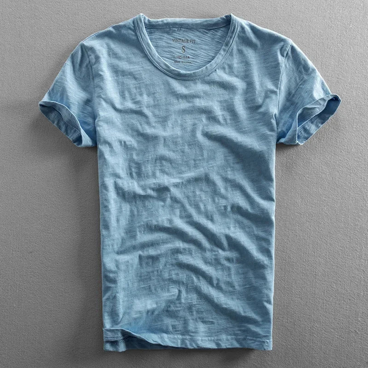 Cotton Vintage T-Shirt Men Japanese-Inspired Minimalist Design Casual 3