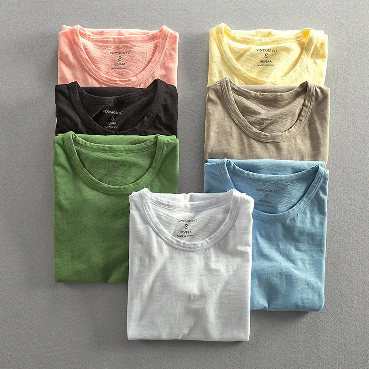 Cotton Vintage T-Shirt Men Japanese-Inspired Minimalist Design Casual 6