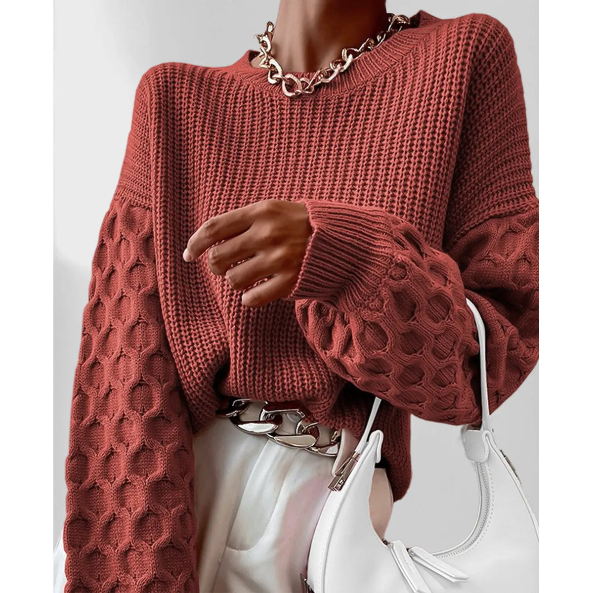 Cozy Knitted Sweater Women Autumn Warm Chic Casual Style 0