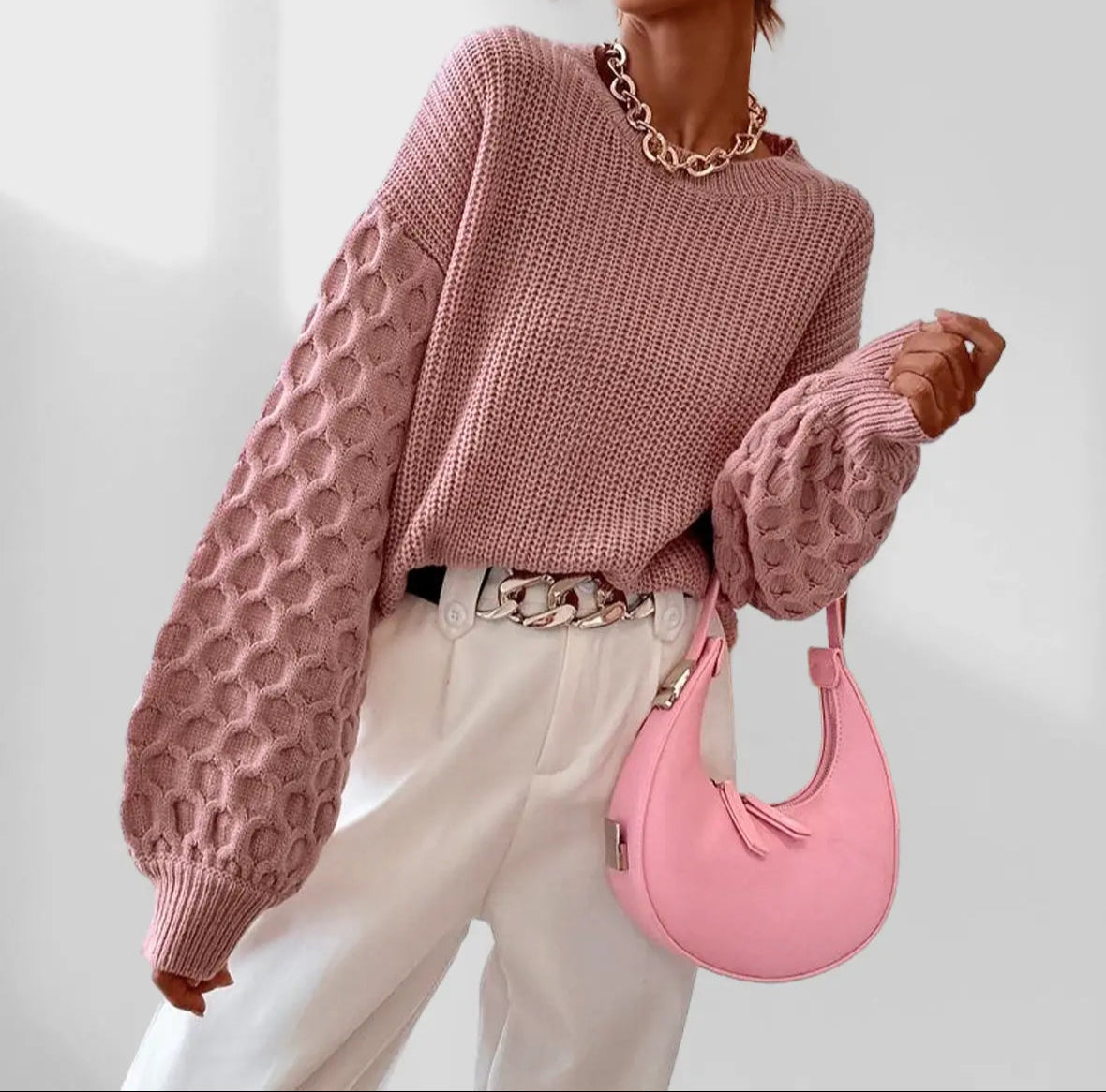 Cozy Knitted Sweater Women Autumn Warm Chic Casual Style 2