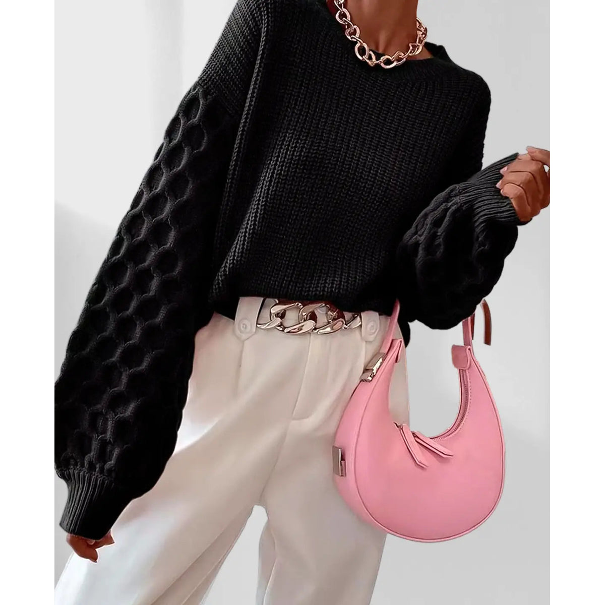 Cozy Knitted Sweater Women Autumn Warm Chic Casual Style 3