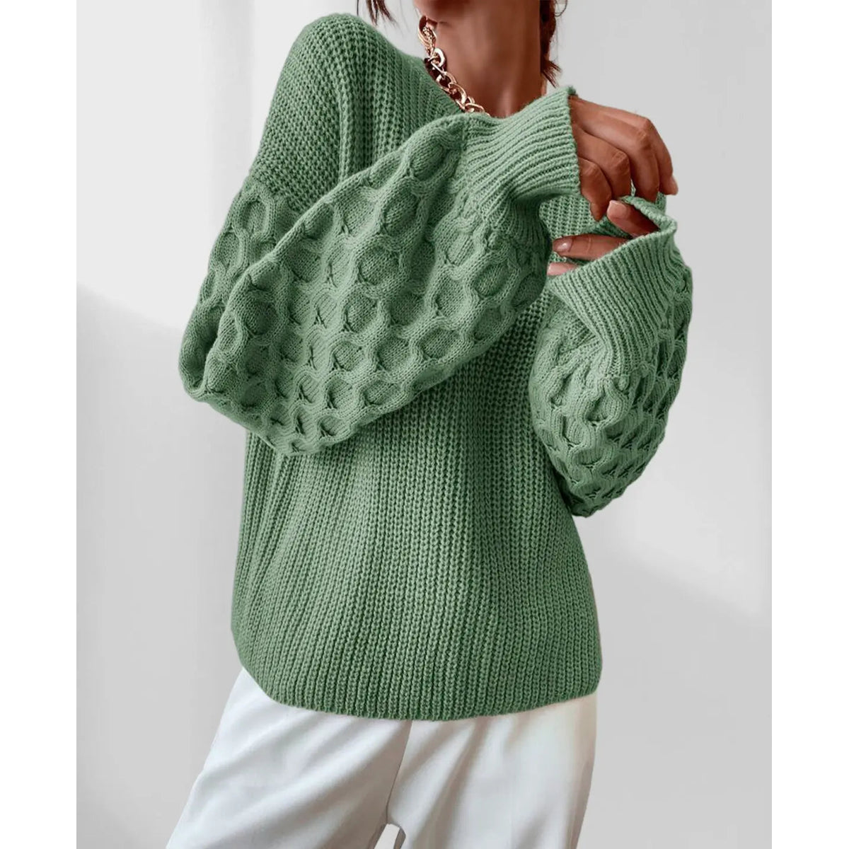 Cozy Knitted Sweater Women Autumn Warm Chic Casual Style 4