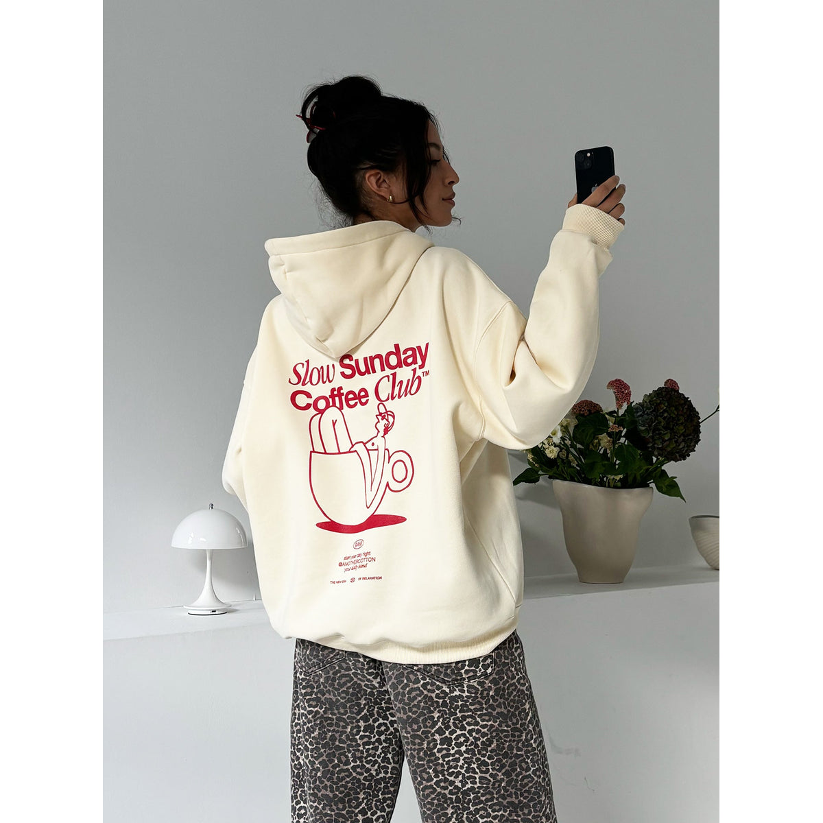 Cozy Oversized Hoodie for Women - Soft Cotton, Minimalist Streetwear, Black/Grey 6