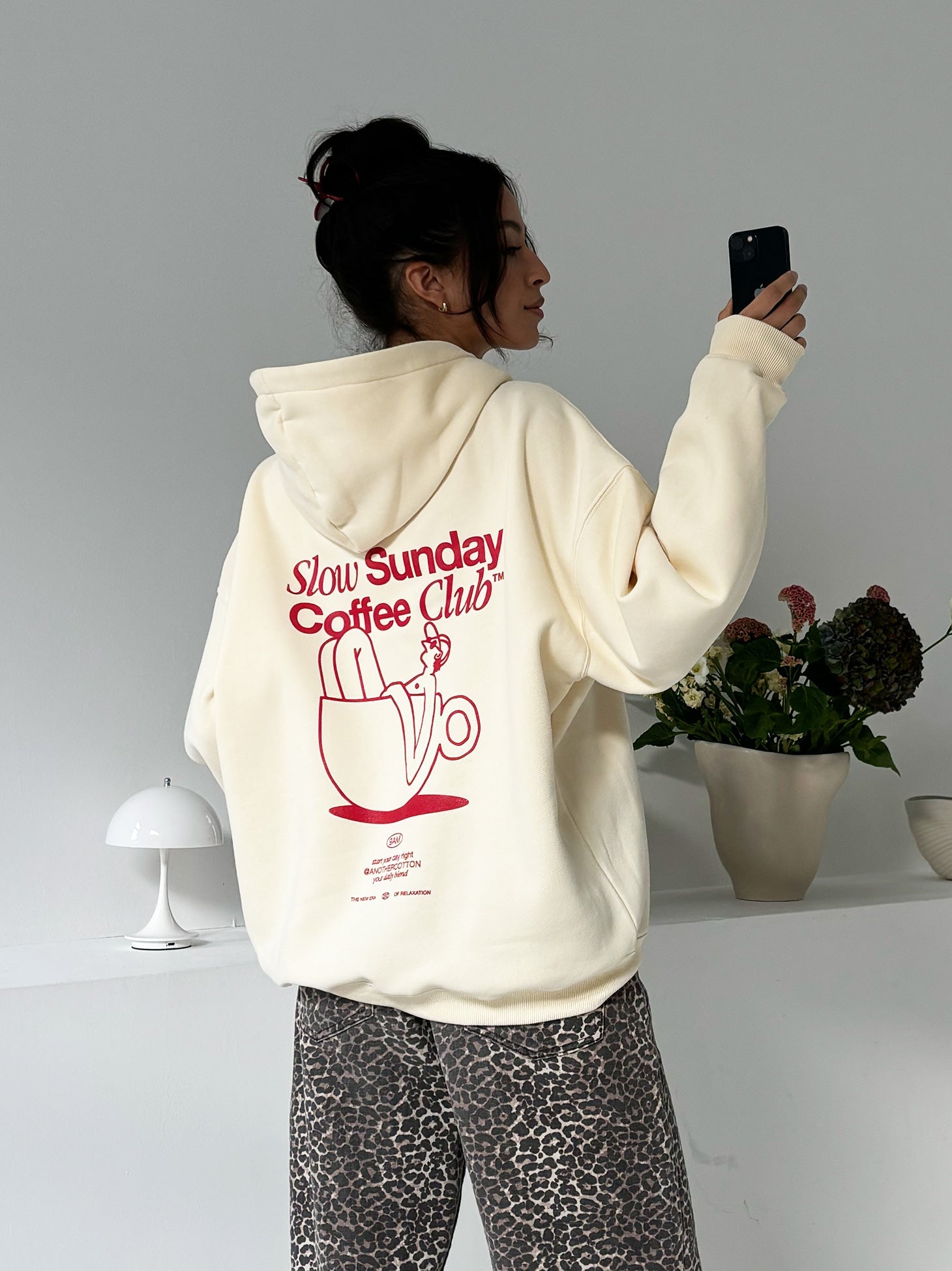Cozy Oversized Hoodie for Women - Soft Cotton, Minimalist Streetwear, Black/Grey 6
