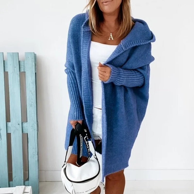 Cozy Oversized Women's Cardigan Hooded Knitwear for Autumn 10