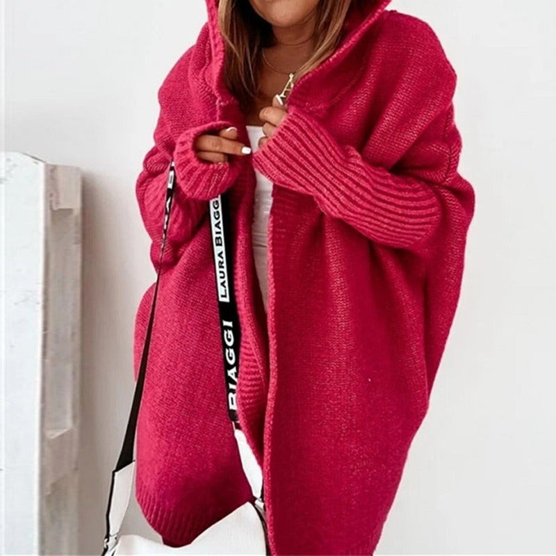 Cozy Oversized Women's Cardigan Hooded Knitwear for Autumn 11