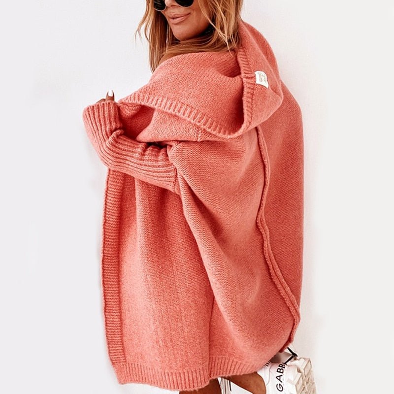 Cozy Oversized Women's Cardigan Hooded Knitwear for Autumn 5
