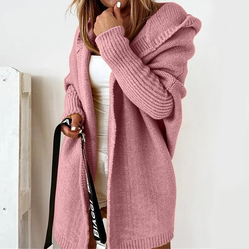 Cozy Oversized Women's Cardigan Hooded Knitwear for Autumn 6