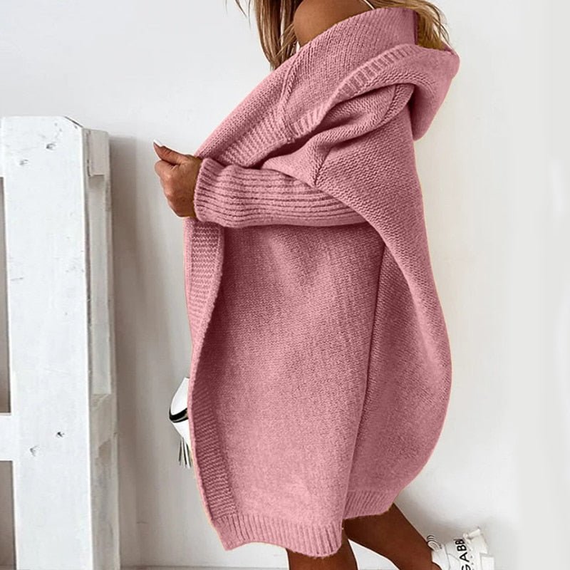 Cozy Oversized Women's Cardigan Hooded Knitwear for Autumn 7