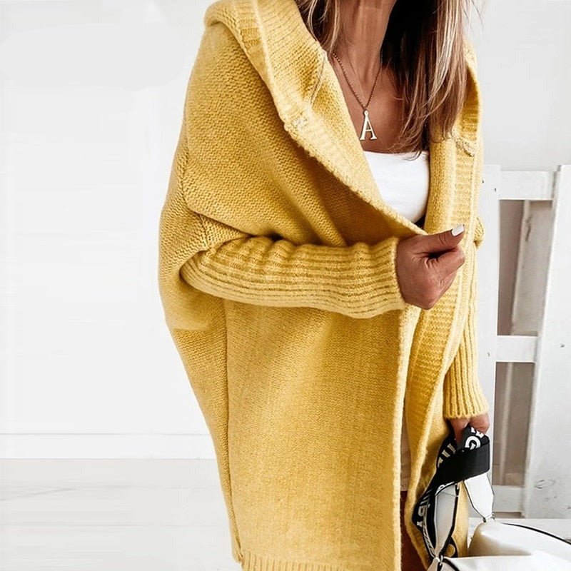 Cozy Oversized Women's Cardigan Hooded Knitwear for Autumn 8