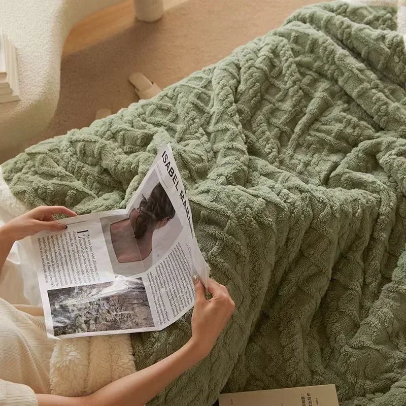 Cozy Winter Lambswool Blanket Warm Soft Plush Design for Ultimate Comfort 1
