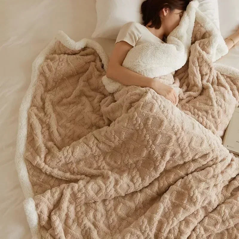 Cozy Winter Lambswool Blanket Warm Soft Plush Design for Ultimate Comfort 3