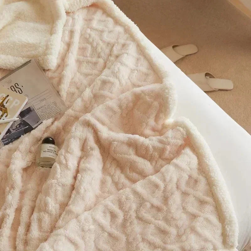 Cozy Winter Lambswool Blanket Warm Soft Plush Design for Ultimate Comfort 5