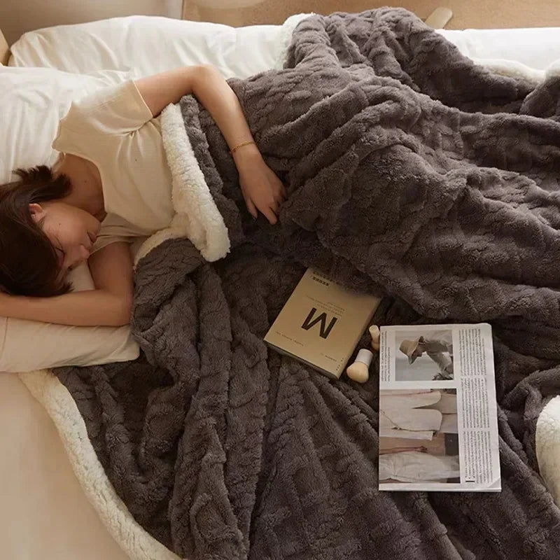 Cozy Winter Lambswool Blanket Warm Soft Plush Design for Ultimate Comfort 6