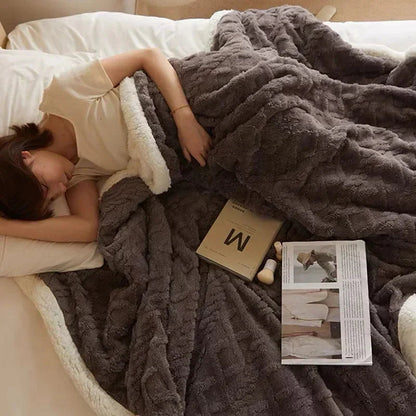 Cozy Winter Lambswool Blanket Warm Soft Plush Design for Ultimate Comfort 6