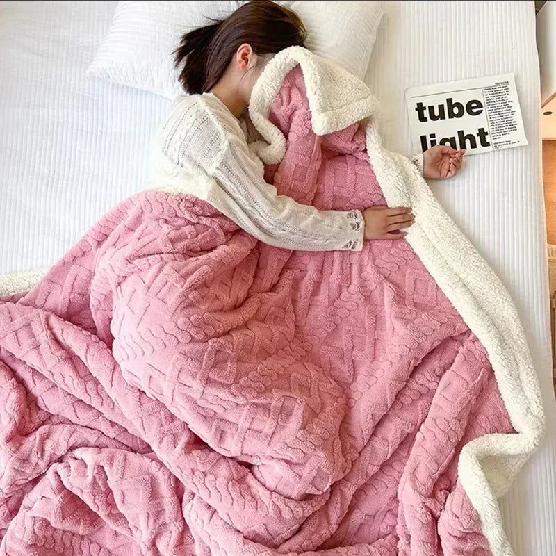 Cozy Winter Lambswool Blanket Warm Soft Plush Design for Ultimate Comfort 7
