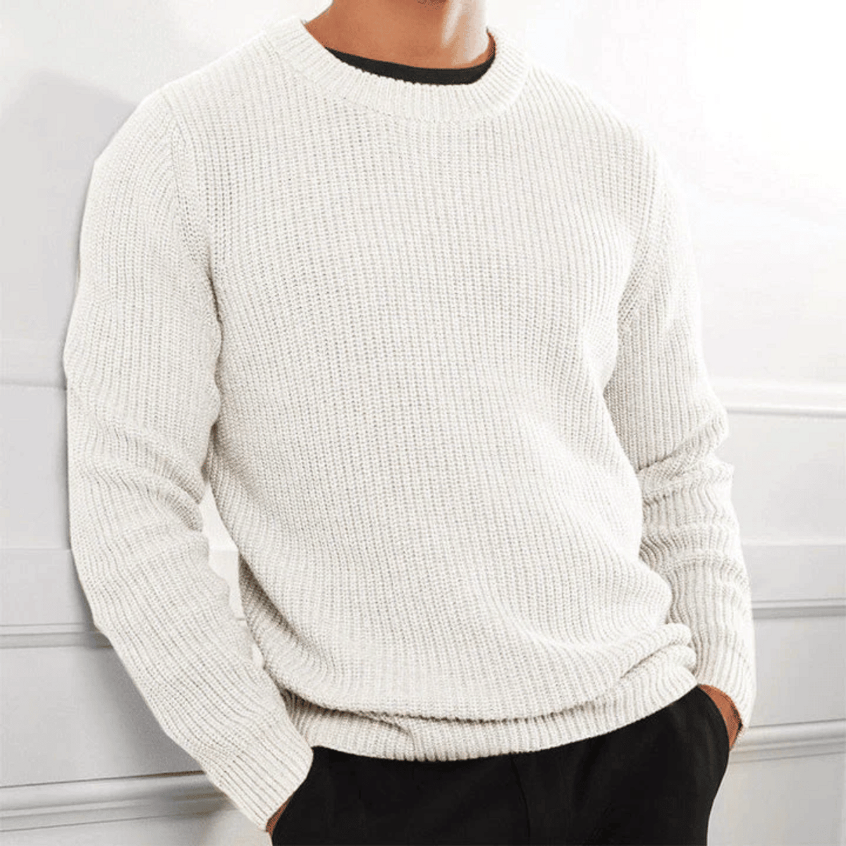 Crew Neck Sweater Elegant Design Cozy Comfort Versatile Style for Men and Women 3