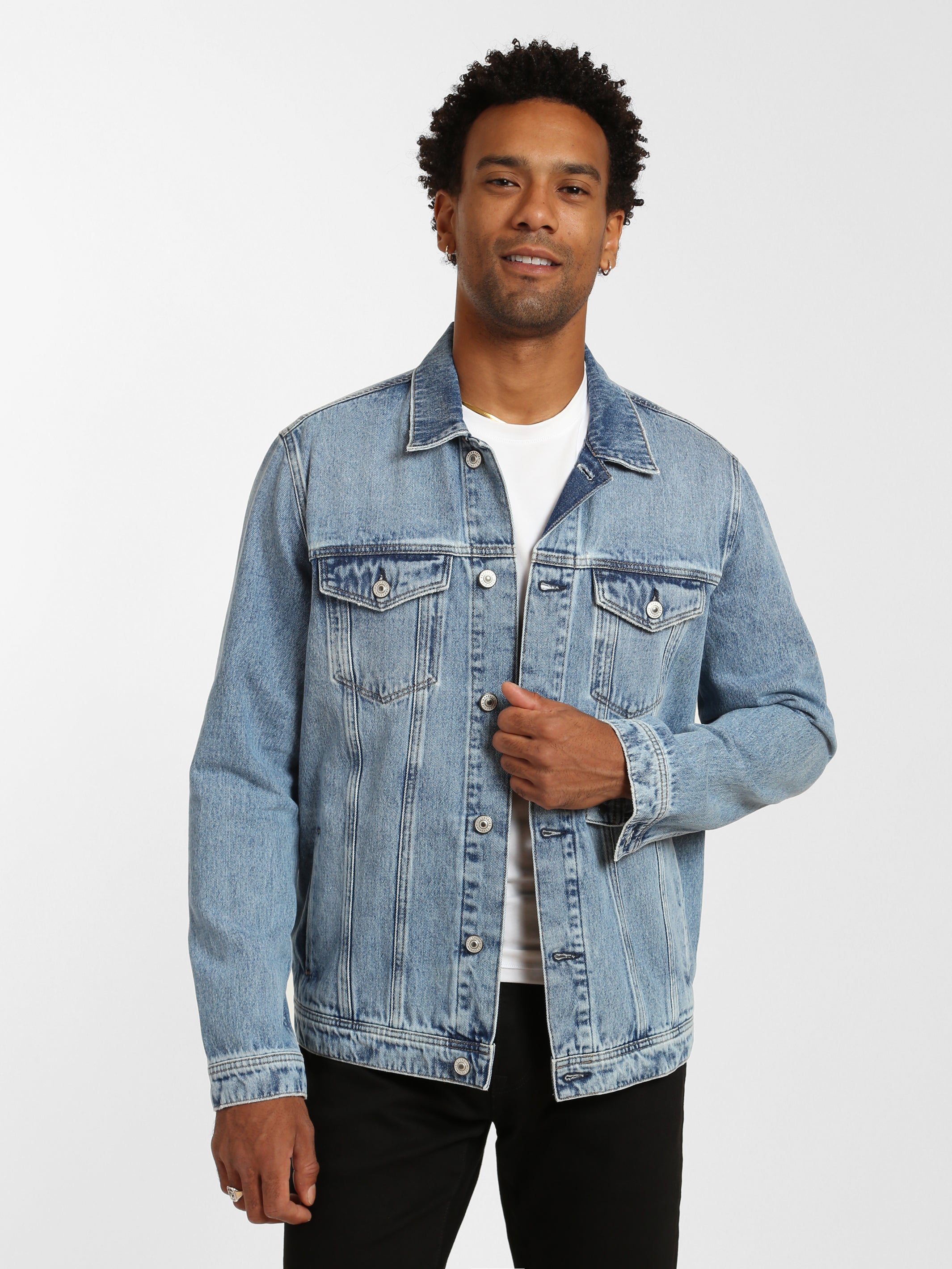 Denim Jacket Women Mid Shaded Classic Style Comfortable Fit 0