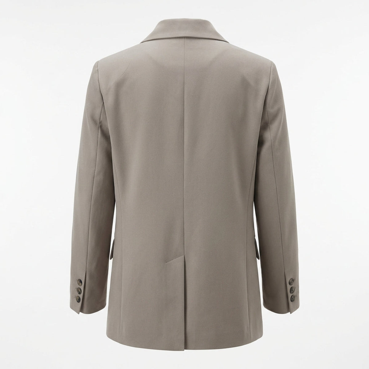 Double-Breasted Blazer Women Beige Polyester Blend Elegant Fit Casual Chic 6
