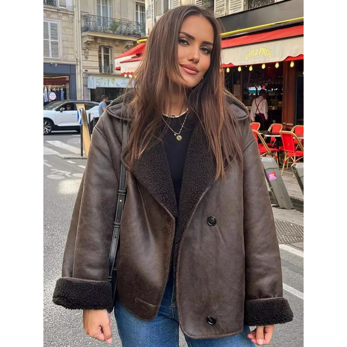 Double-Breasted Jacket Women Stylish Warm Winter Coat Outerwear 0