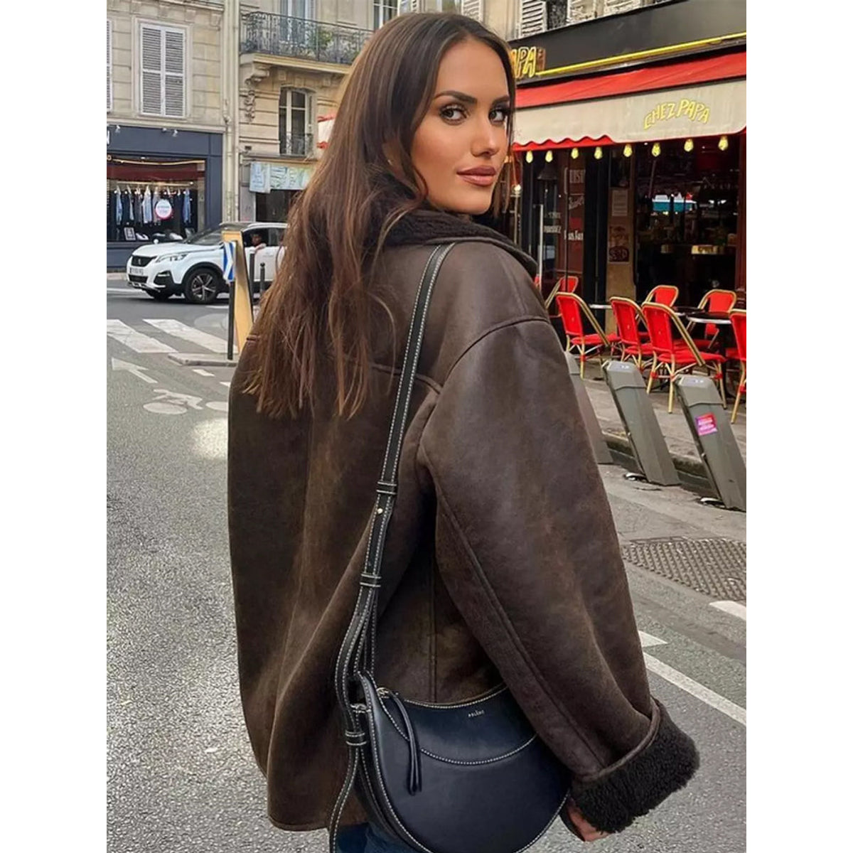 Double-Breasted Jacket Women Stylish Warm Winter Coat Outerwear 1