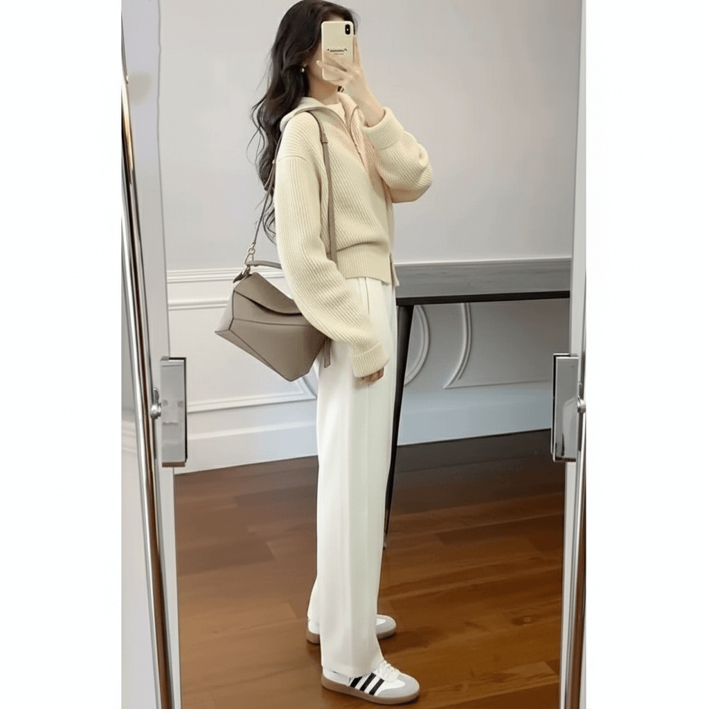 Double Zip Knit Cardigan Women's Lightweight Layering Piece Fashion