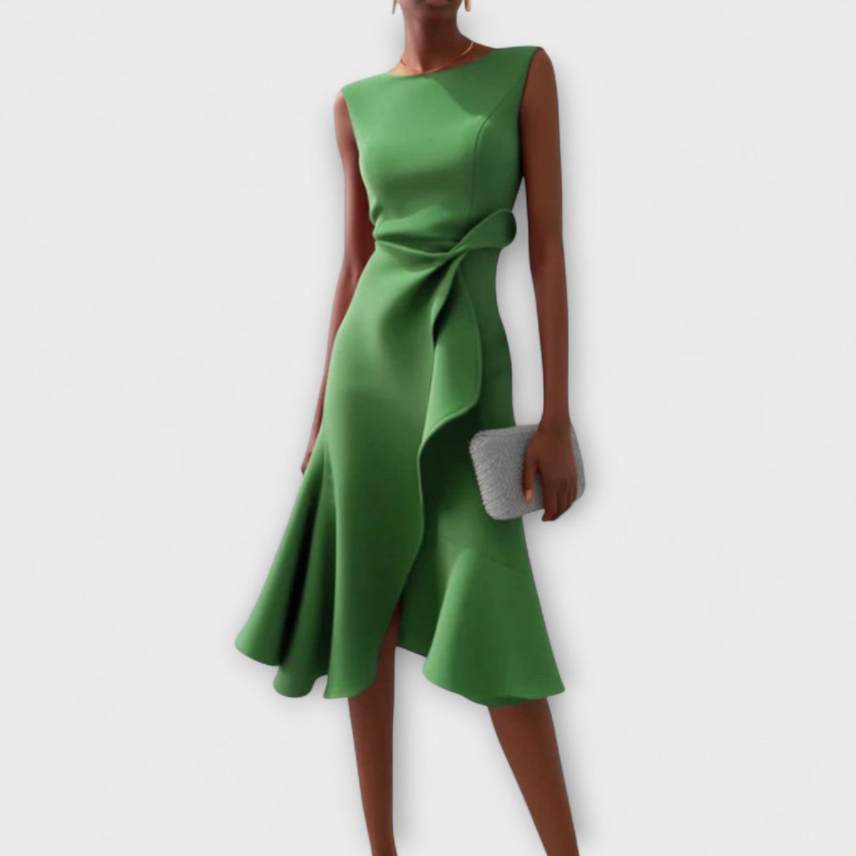 Draped Asymmetric Midi Dress Elegant Sleeveless Design for Women 5