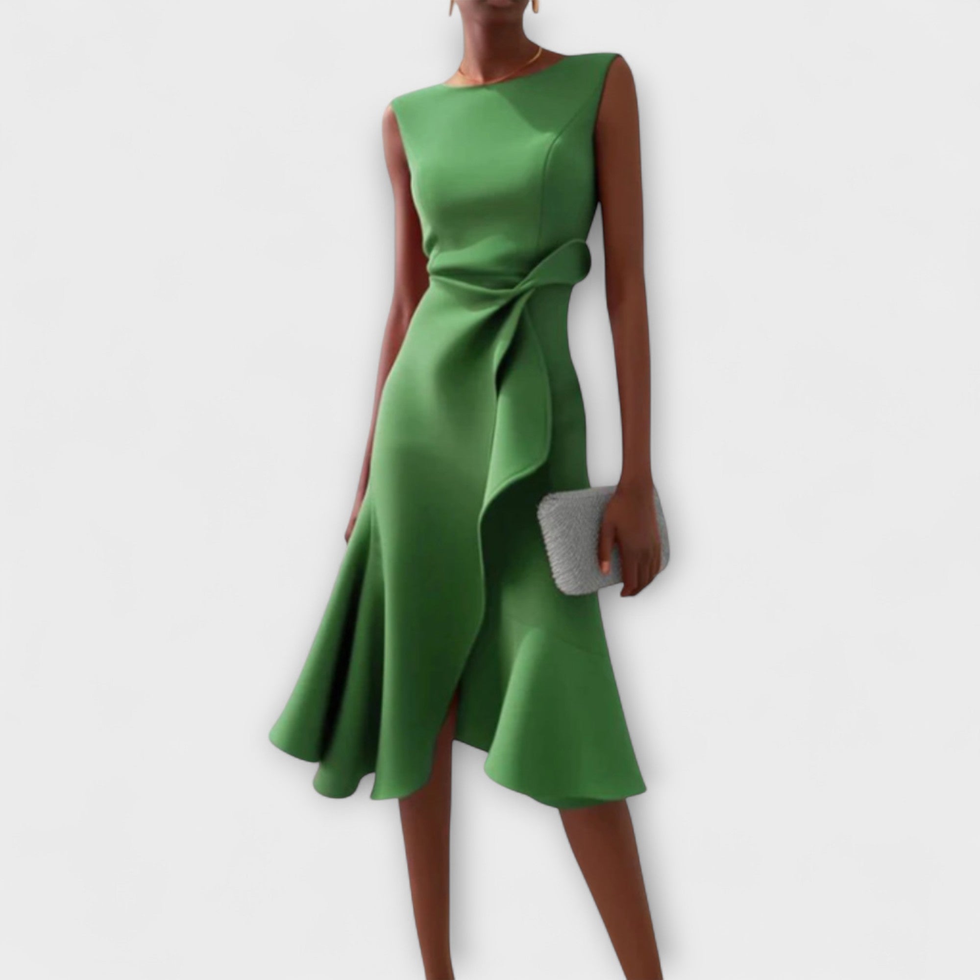 Draped Asymmetric Midi Dress Elegant Sleeveless Design for Women 5