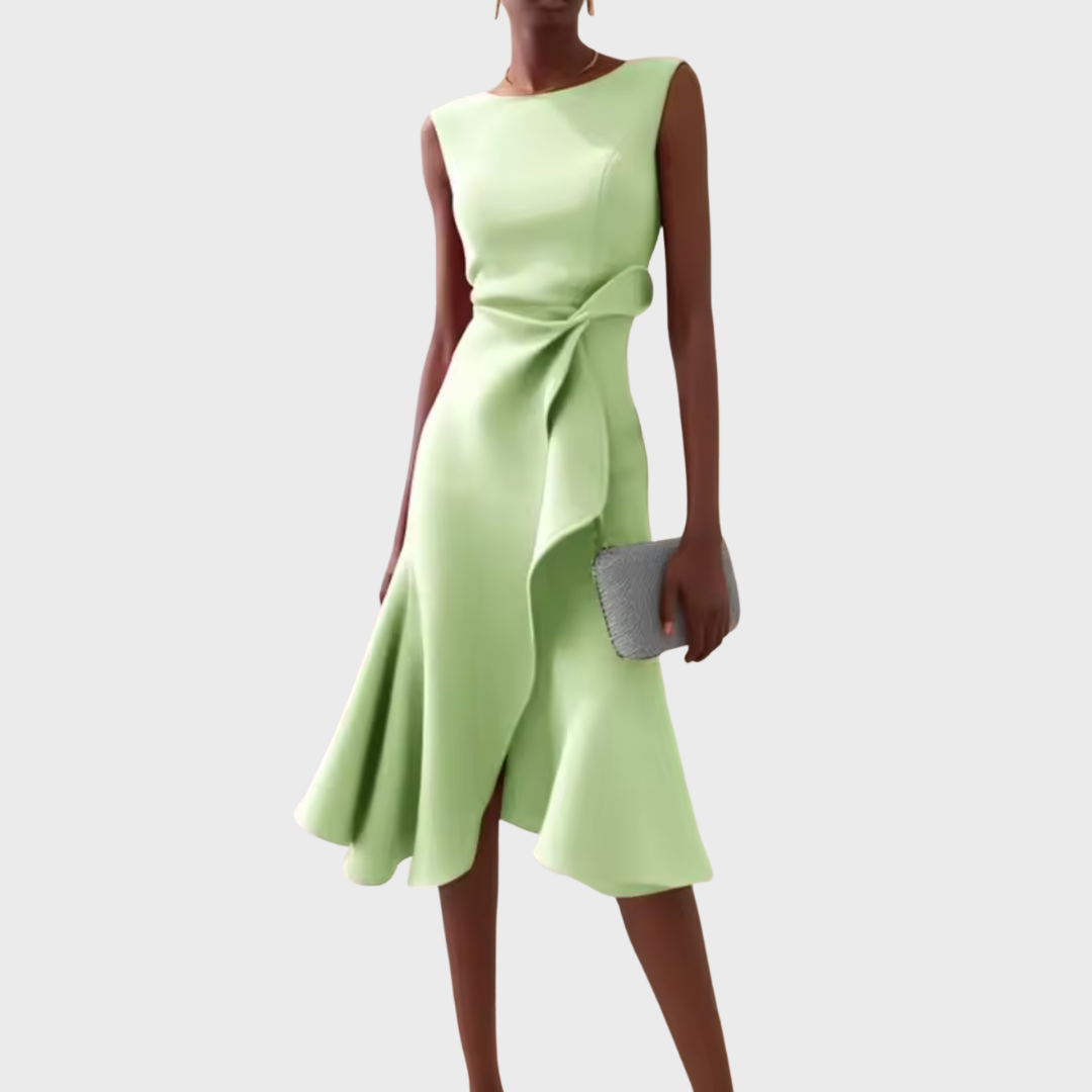Draped Asymmetric Midi Dress Elegant Sleeveless Design for Women 7