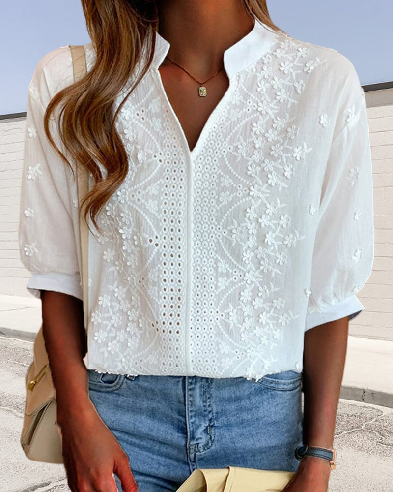 Elegant Casual Blouse Women Flowing Design Versatile Summer Top 0