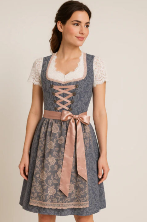 Elegant Dirndl Dress Women Traditional Oktoberfest Style Comfortable Fit 1