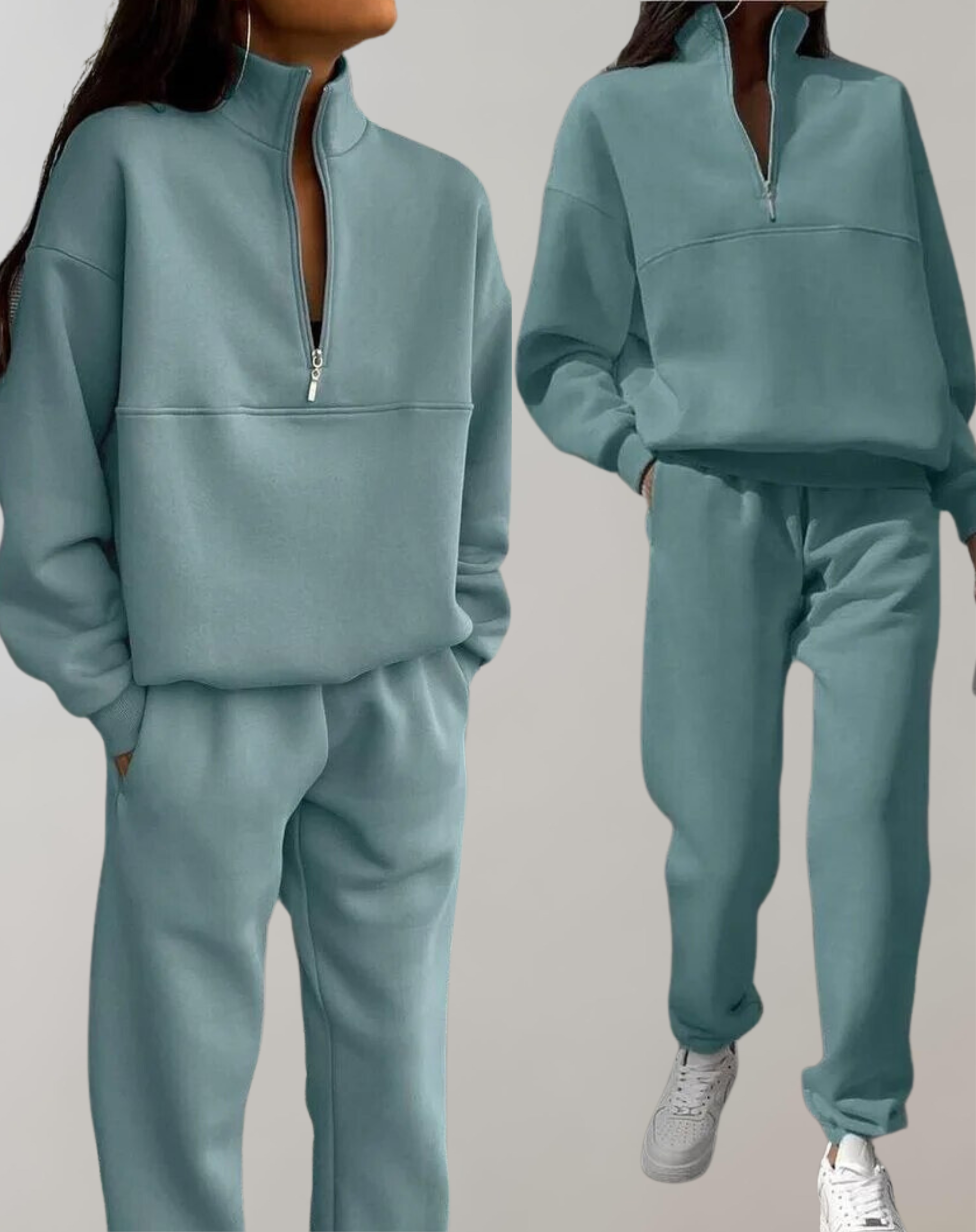 Elegant Fleece Set Women Cozy Chic Outfit Comfortable Clothing 4