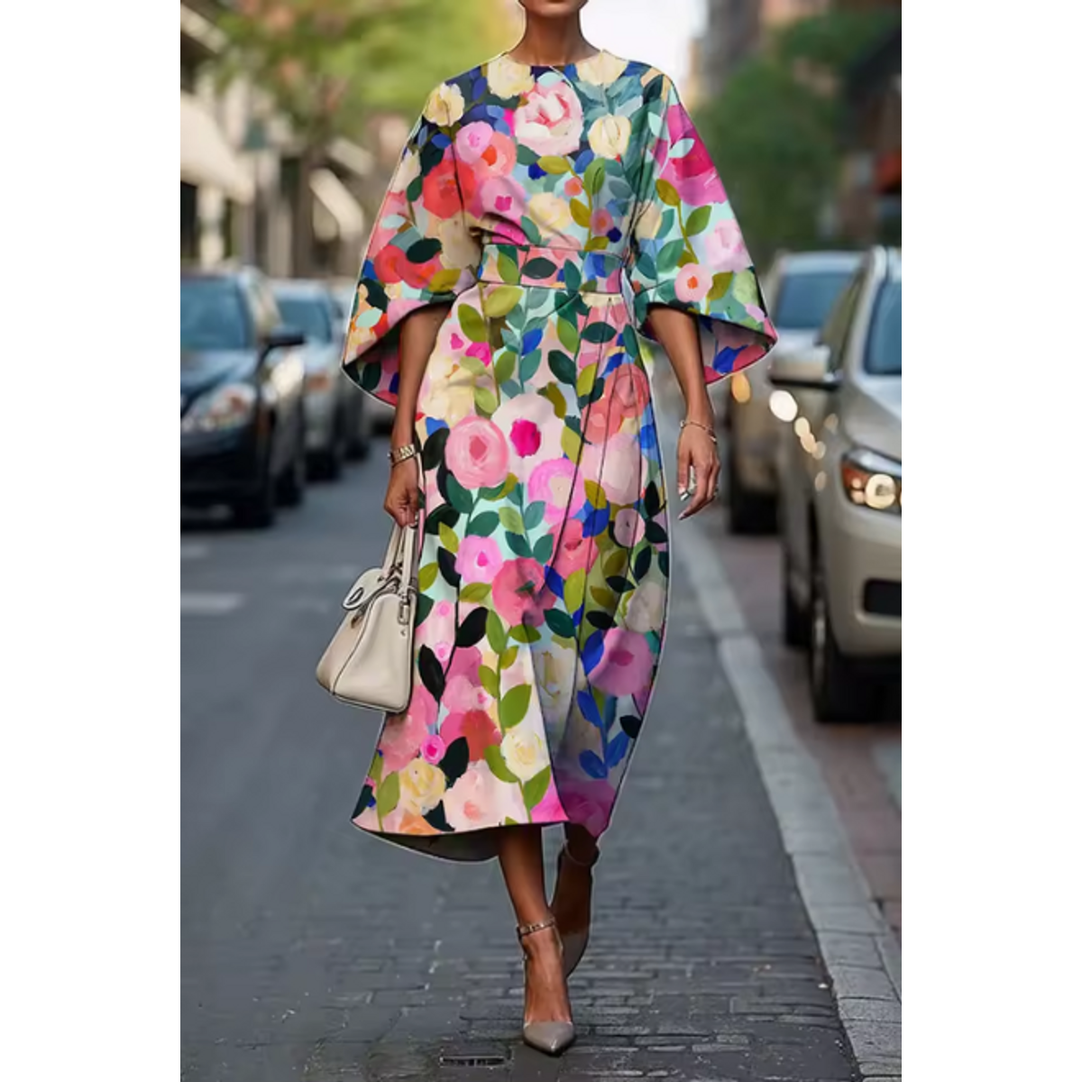 Elegant Floral Dress Women Chic Design Summer Wedding Guest Dresses 0